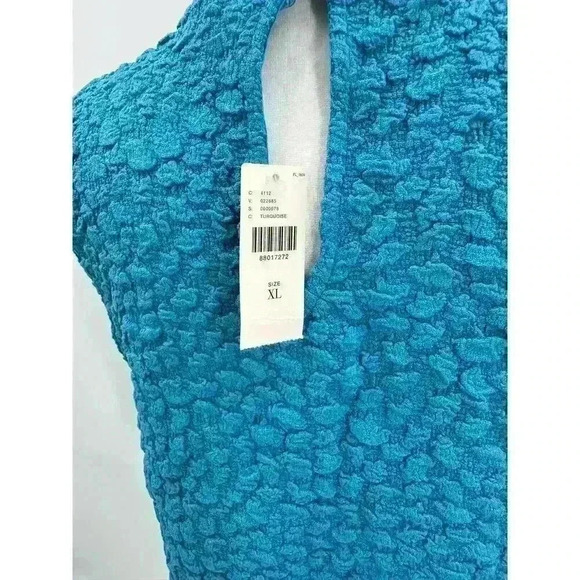 Anthropologie Turquoise Blue Tassel Popcorn High Neck Crop Tank Top - Women's XL - Picture 7 of 12